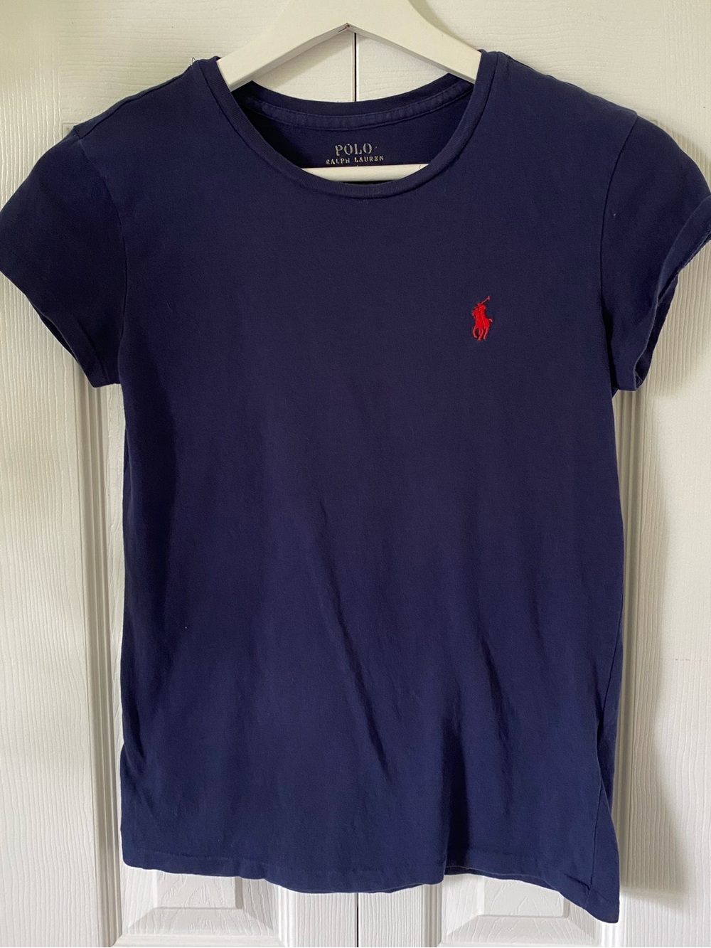 Polo by Ralph Lauren Navy Short Sleeve Tee with Red Polo Pony 100% cotton Small